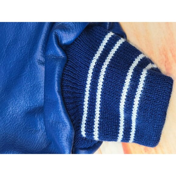 VTG Rock Creek Varsity Jacket XL Navy Wool Leather Letterman NWT Deadstock - Picture 10 of 13